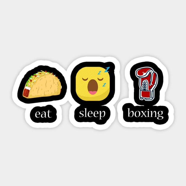 Eat sleep boxing repeat emoji emoticons graphic Sticker by MarrinerAlex